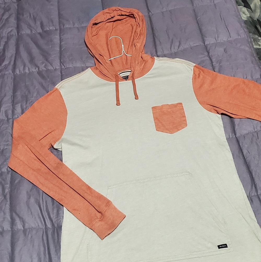 HURLEY Creme and Orange Hoodie Mens Large
